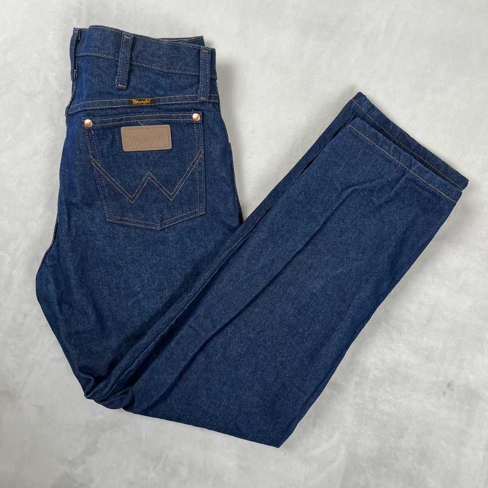 Vintage Wrangler T3MWZ Jeans Mens 34x30 Blue Regular Straight Denim Dark Wash